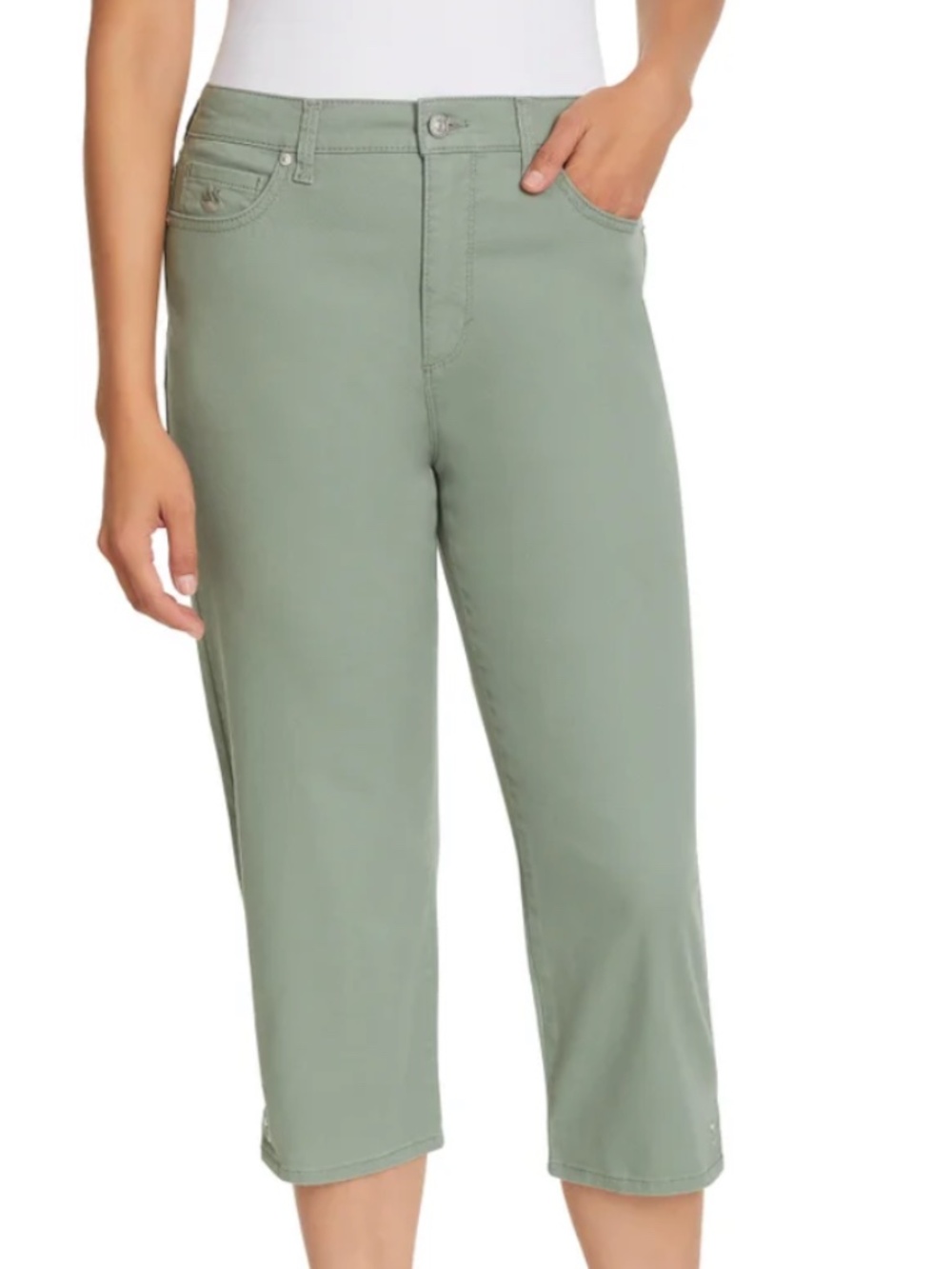 Gloria Vanderbilt Womens Amanda Classic Stretch Mid Rise Capri Pants